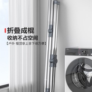 不锈钢折叠晾衣架落地室内外家用阳台晾衣杆挂衣架伸缩晒被子衣架