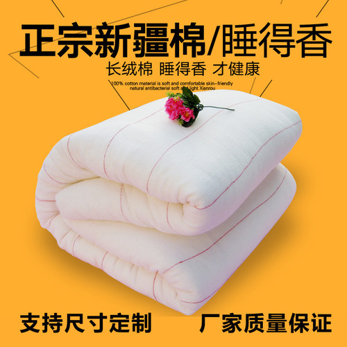 新疆纯棉花被子手工棉被芯长绒棉被冬被全棉加厚10斤棉絮褥子铺床