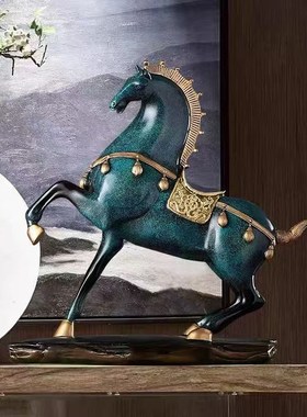 酒柜玄关装饰品摆件欧式客厅办公室开业礼品摆设马到成功家居饰品