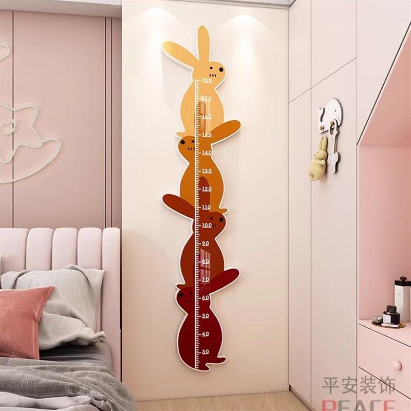 卡通儿童身高贴可移除不伤墙宝宝测量身高尺墙贴纸小孩房间装饰贴