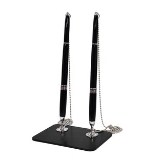 商务高档金属粘桌笔带线签约仪式笔防盗前台写字笔桌面固定签字笔