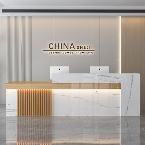 公司收银柜台饭店前台桌接待台奶茶店吧台烤漆简约现代商用小型店