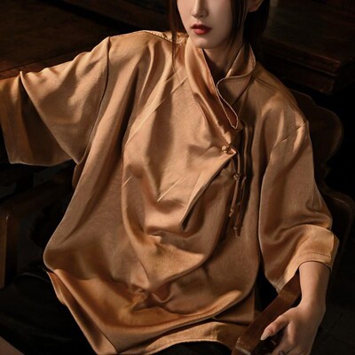 神识麒骥*中有山河影 荡领三扣新中式廓形解构/三色衬衫 三省六部
