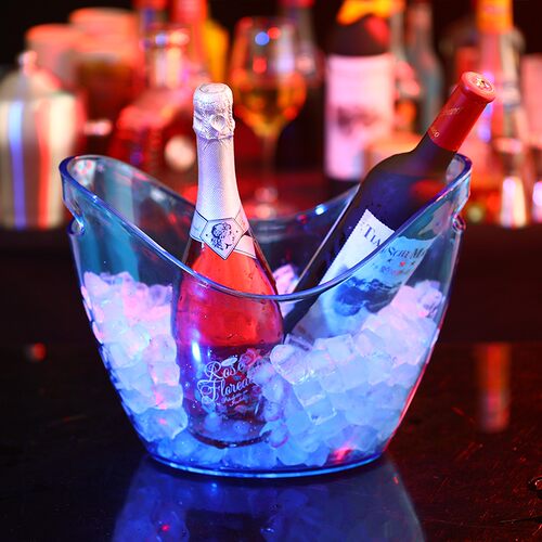 香槟桶啤酒桶ktv酒吧元宝pc洋酒红酒冰粒冰块塑料透明冰桶大小号