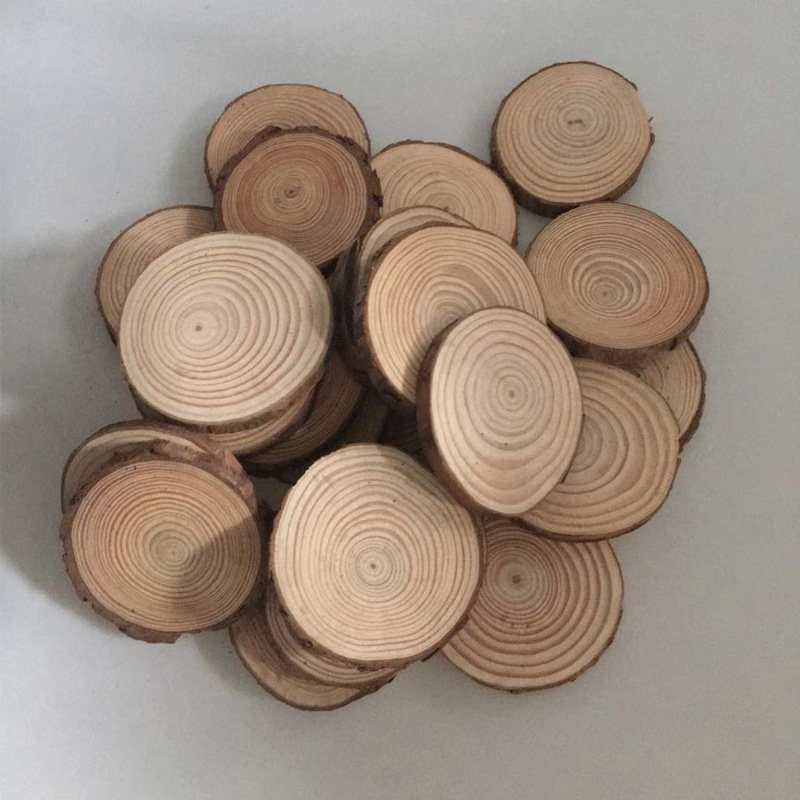 年轮木片幼儿园g 圆木片实木diy小木桩材料手工绘画装饰原木片木