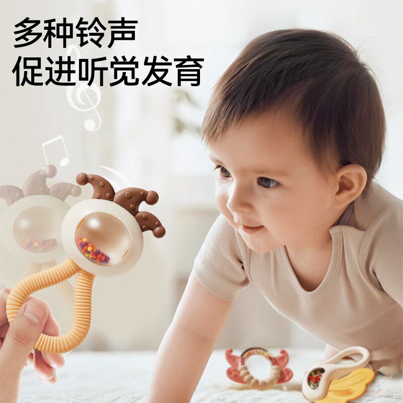新生婴儿礼物满月女孩初生见面实用型百天玩具手摇铃宝宝新年礼盒
