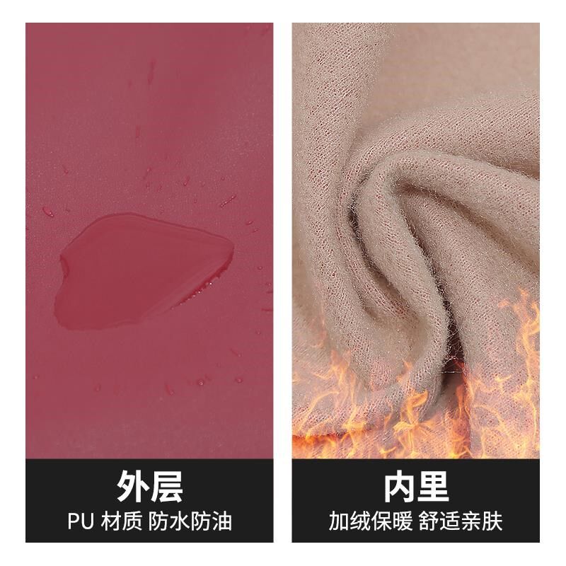 防水防油罩衣成人女长款冬季加绒加厚保暖厨房围裙定制印字工作服