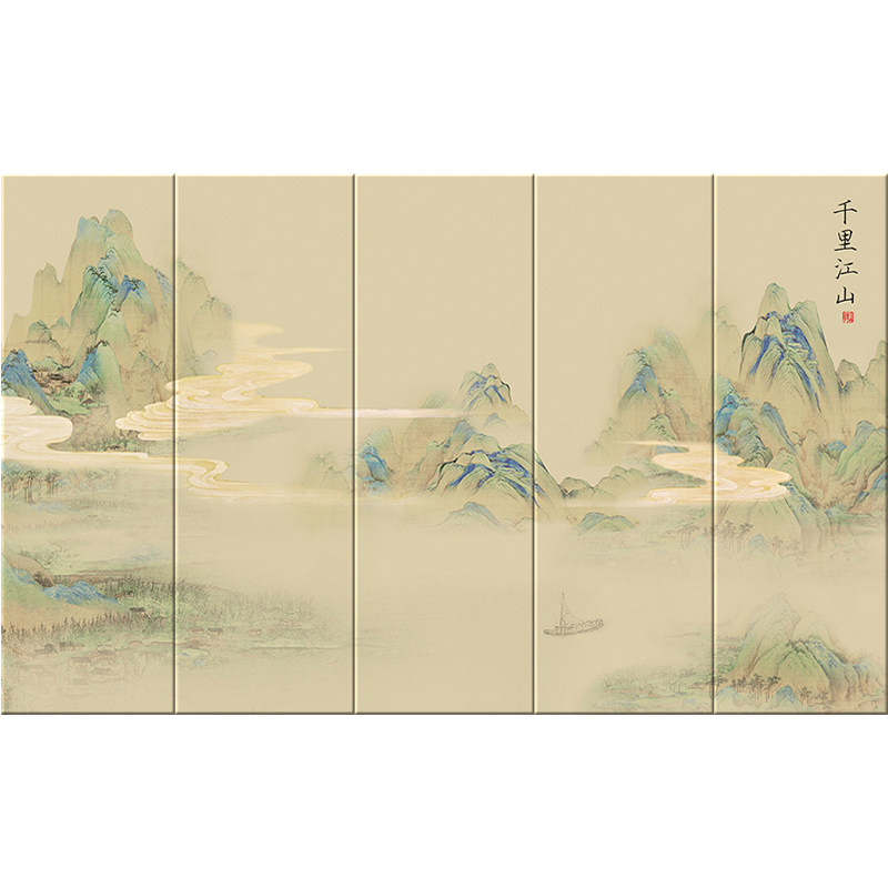 新中式刺绣硬包背景墙电视卧室床头简约沙发独绣壁画软装软包装饰