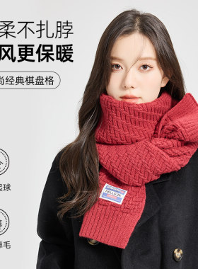 围巾女秋冬季日系韩版潮流INS学院风显白L显脸小百搭加厚围脖保暖