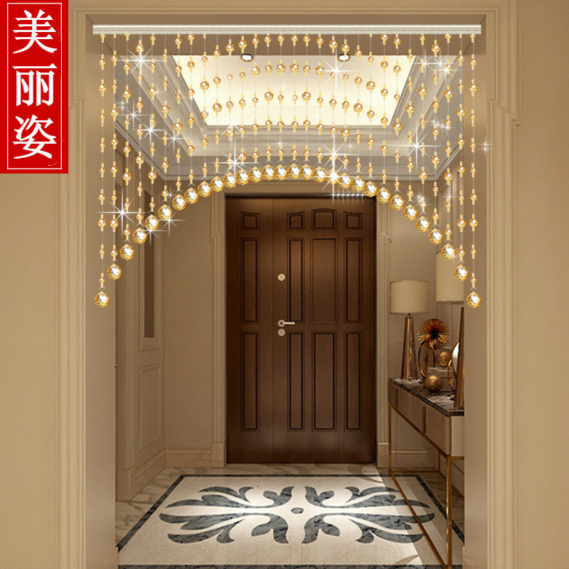 仿水晶珠帘帘子卫生间门帘挂帘隔断帘玄关M餐客厅卧室成品免打孔