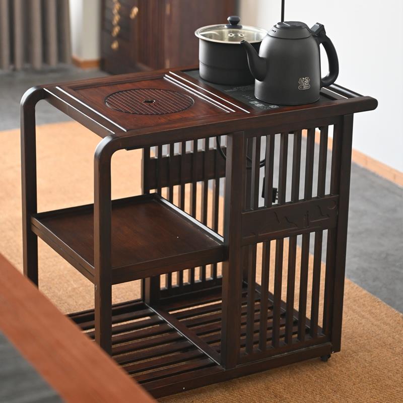 移动茶台家用小茶台办公中式烧水壶一体边柜茶水柜泡茶台阳台茶车