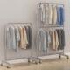 不锈钢落地服装 货架 店展示衣架专用双层挂衣杆陈列摆摊龙门女童装