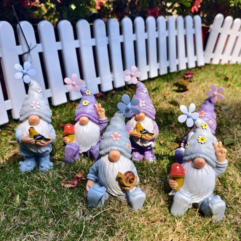 欧式可爱带风车精灵户外花园花盆草地室内外露台桌面装饰摆饰送礼