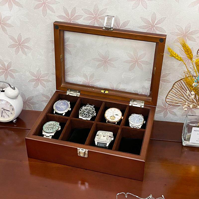 实木质手表盒收纳盒木质首饰盒手串收集家用展示简约表箱手表收藏