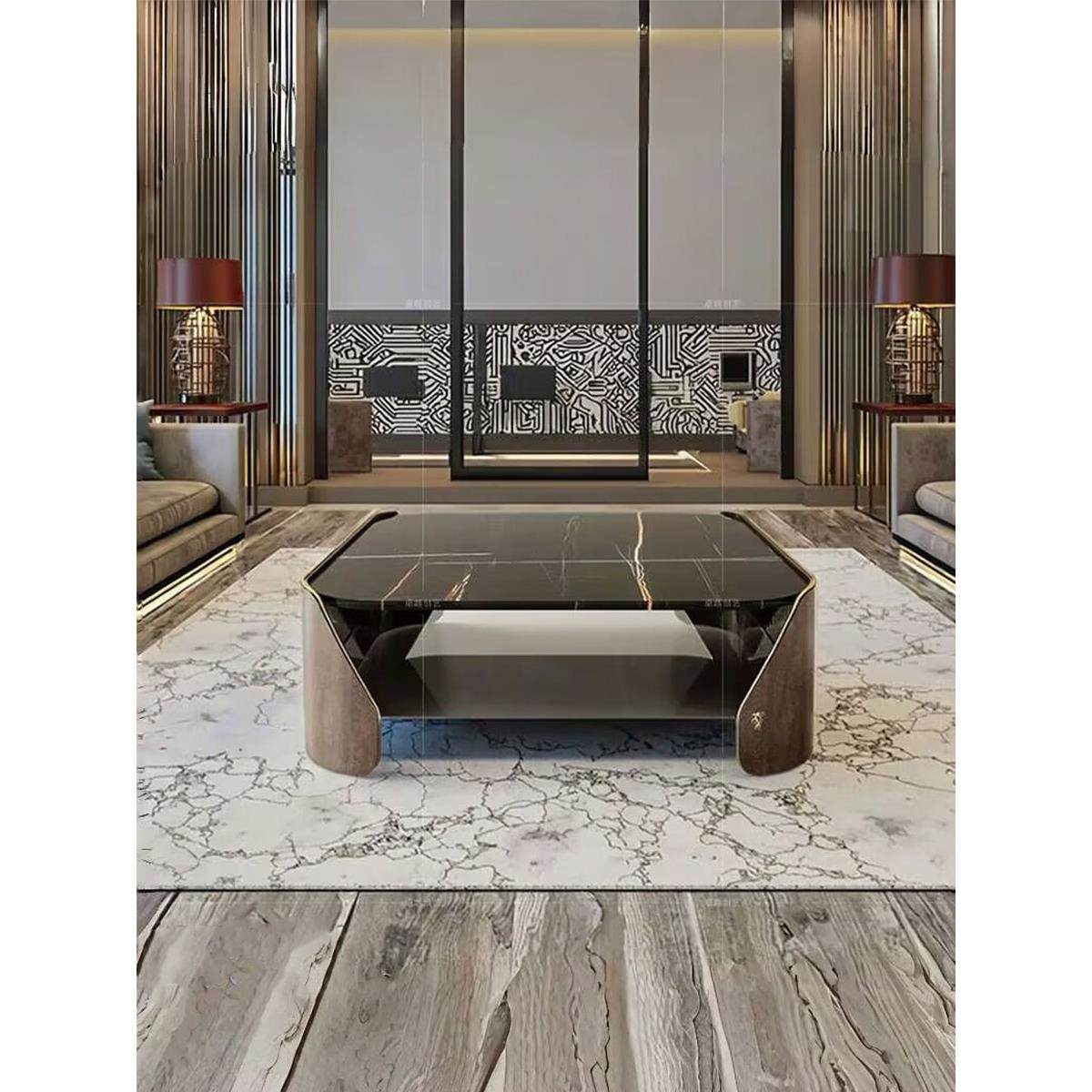意大利咖啡桌无障碍豪华典雅大理石客厅家居现代高端设计师创意实