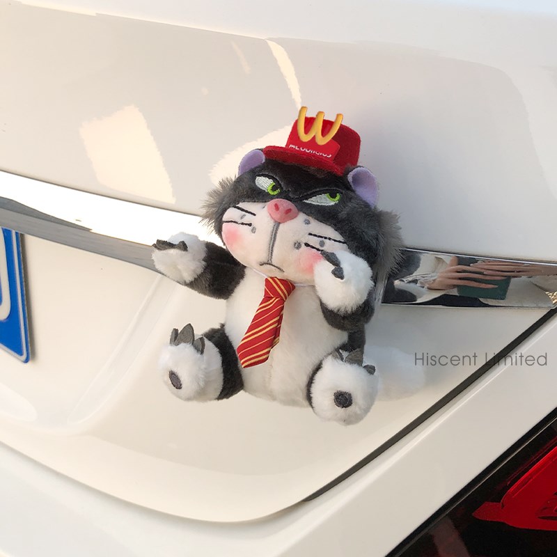 可爱路西法猫汽车尾部装饰挂件车外玩偶车载后O备箱摩托电动车摆