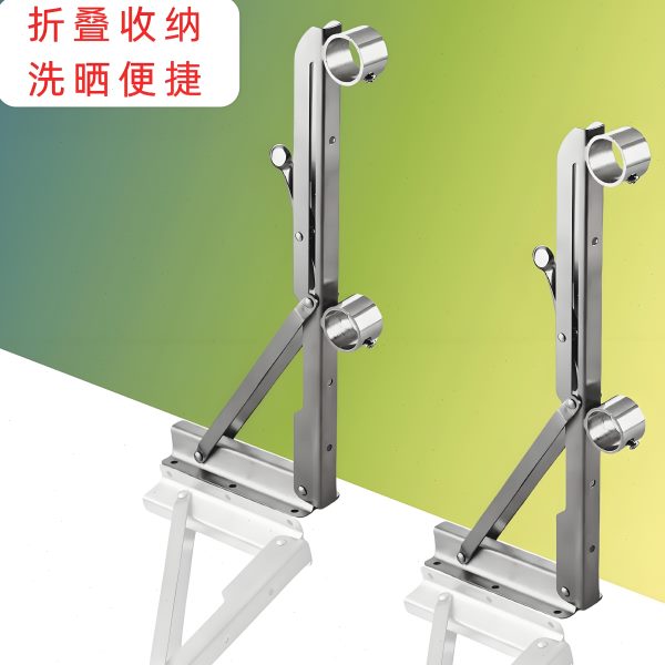 固定墙上晒衣架三角式晾衣杆支架阳台护栏晒被子支撑晾衣架绑窗户