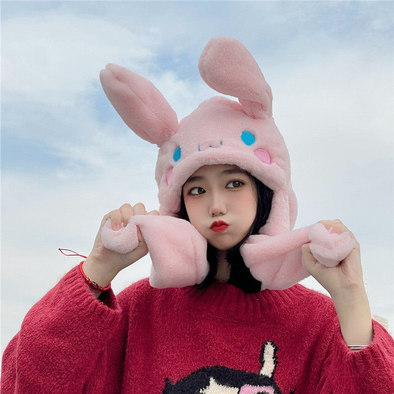 大人儿童抖音同款兔子一体帽耳朵