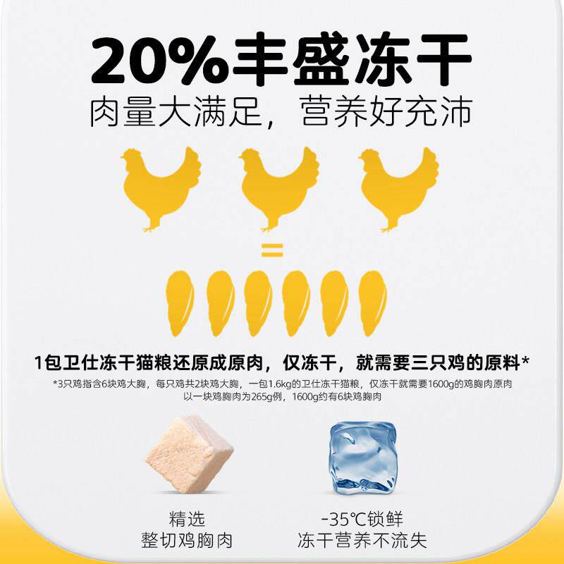 卫仕猫主食冻干猫粮猫冻干成猫十品牌大排行榜增发卫士幼猫
