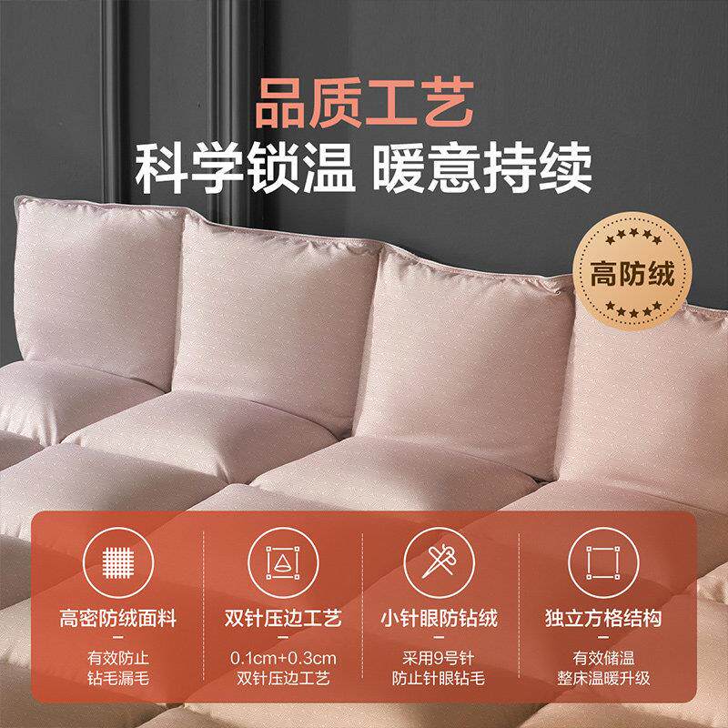 水星集团百丽丝家纺被子羽绒被90%鸭绒冬被抑菌保暖四季被芯冬季