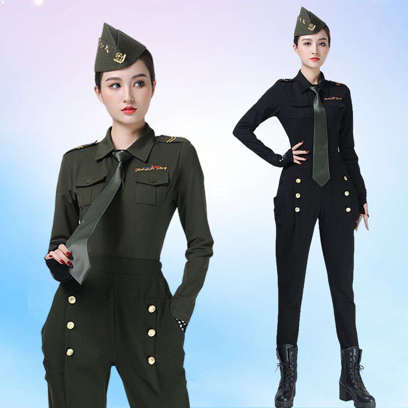 水兵舞服装女新款肩章长短袖翻领吉特巴演出服装男步哈伦裤两件套