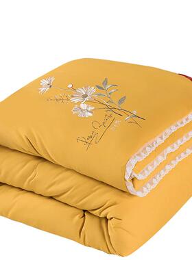 纯【手工】加厚保暖秋被绣花被芯单冬08999双人羽子丝棉被春秋四