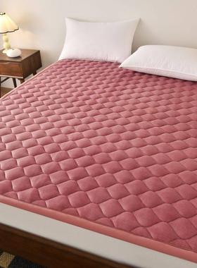 冬季牛奶绒床垫暖软垫加厚保珊85885TML床褥子瑚法兰绒宿单舍双人