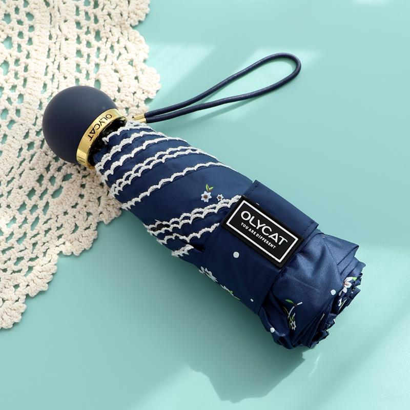 小新碎五OC501-C折超轻阳晴雨两用防晒太阳伞清防紫外花线文艺女