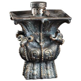 5四羊方尊JT0091彷古陶空酒瓶斤装酒坛景德瓷镇家摆用密封酒壶送