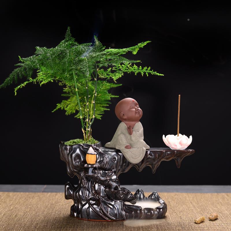 陶瓷倒流香家炉创意摆件用禅意茶台茶小尚室内JCX800檀香道香和薰