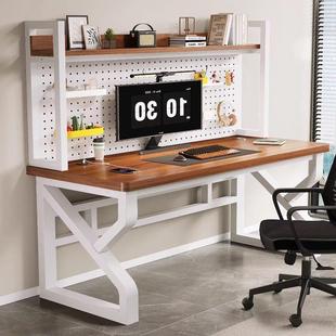实木电脑书桌书26282体架一桌学桌卧室家用电竞桌简习约大桌板办