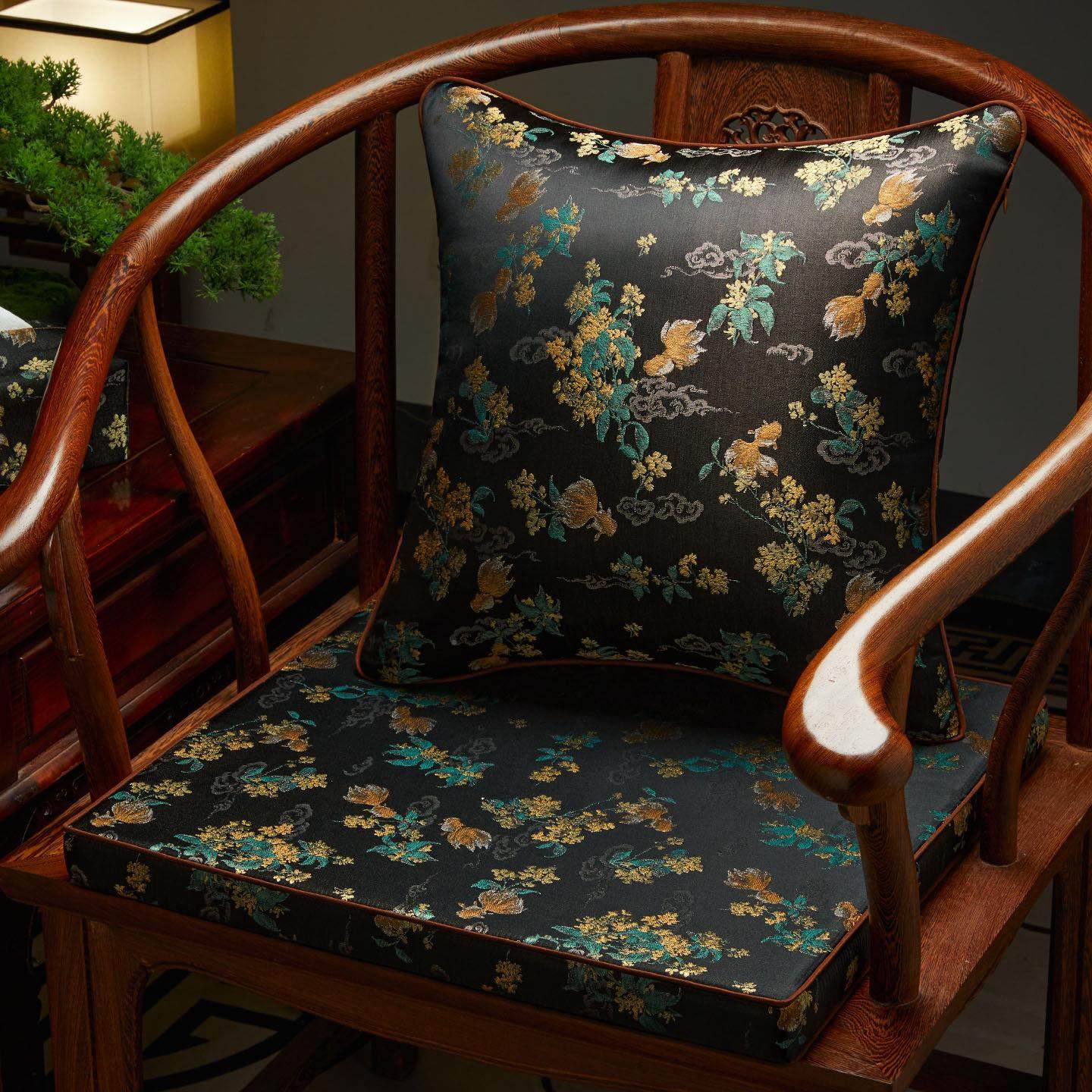 新式红木椅子坐垫实家具圈椅木太师椅餐椅防海绵垫CTC子椅滑垫中