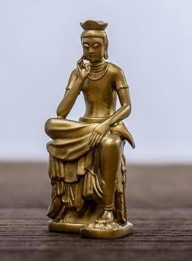 黄铜弥勒思SSF085菩萨摆件书房禅意你装饰 山东省黄铜佛像 日惟常