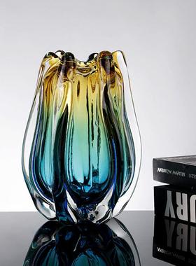 轻奢渐变术琉璃花瓶装摆件现HY-61323代客厅水养鲜花花干插花艺花