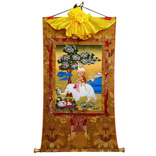 斯特 和气四瑞画像唐卡挂画 西藏工装裱手吉祥四欧壁瑞客厅装2190