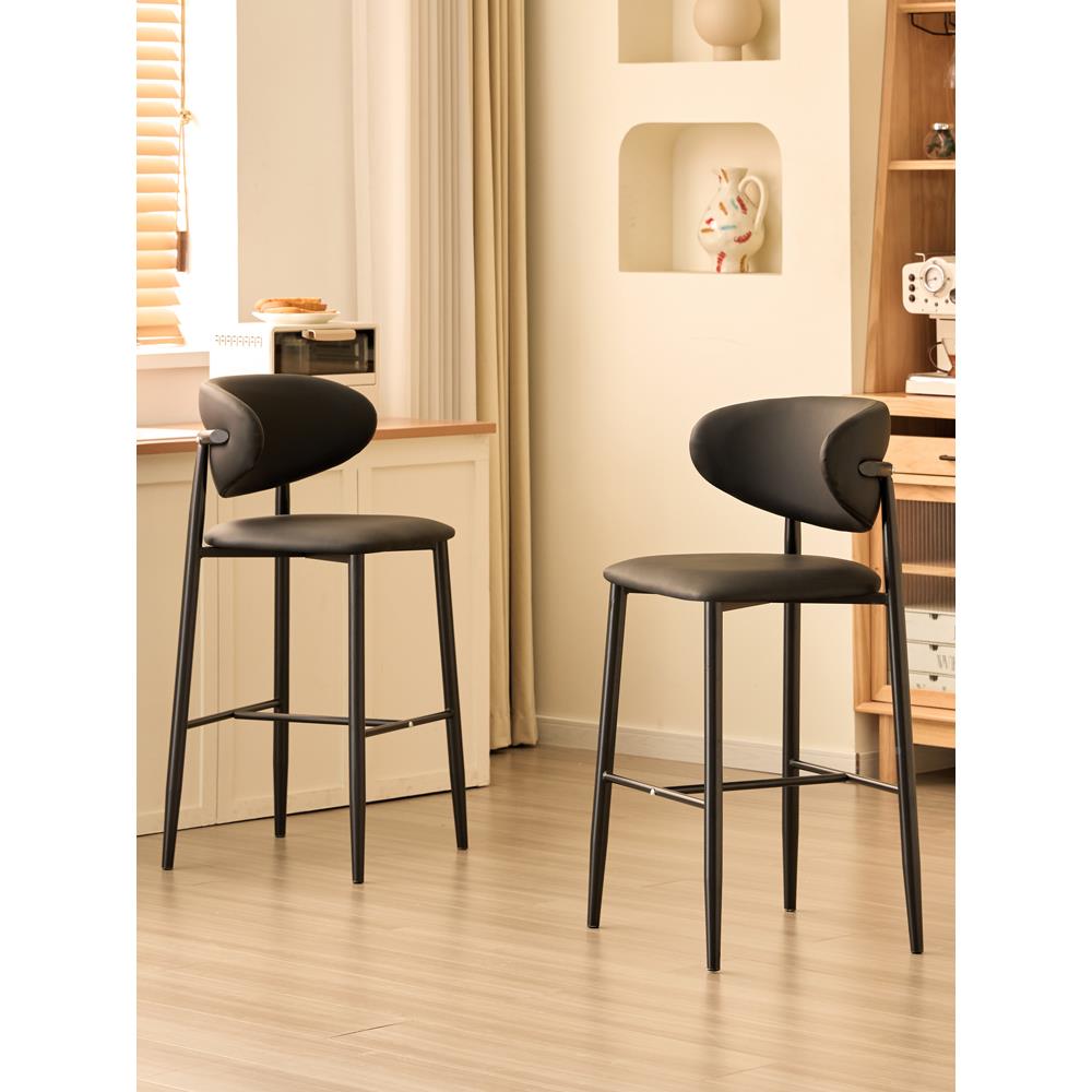 铁无酒加吧椅子高家庭设计师凳子酒吧椅BNQ子靠背前台障碍豪华酒