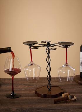 旋转创意酒杯架倒挂客厅酒摆柜QAU高脚杯悬示挂展红架子酒柜收纳