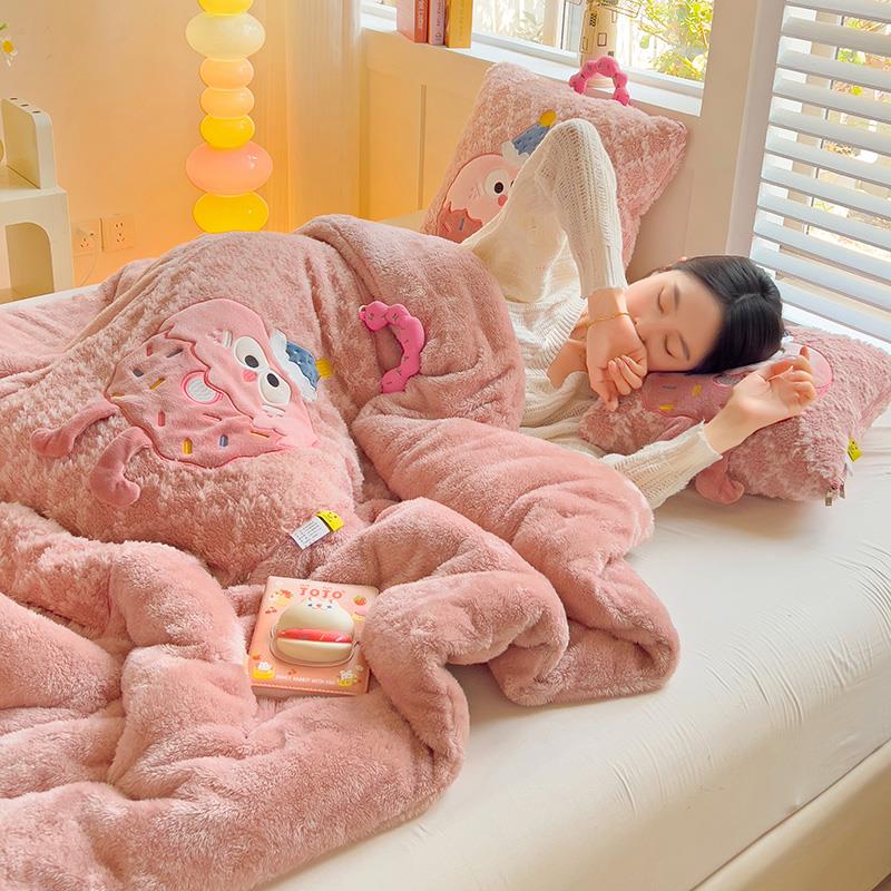 加厚可爱卡通两被用枕靠加垫抱枕头被午休JSV办公室汽车沙发绒二