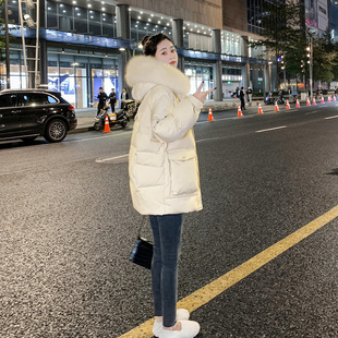 短版羽绒衣女款冬季2023新款大毛领加厚保暖小个子女士好看外套