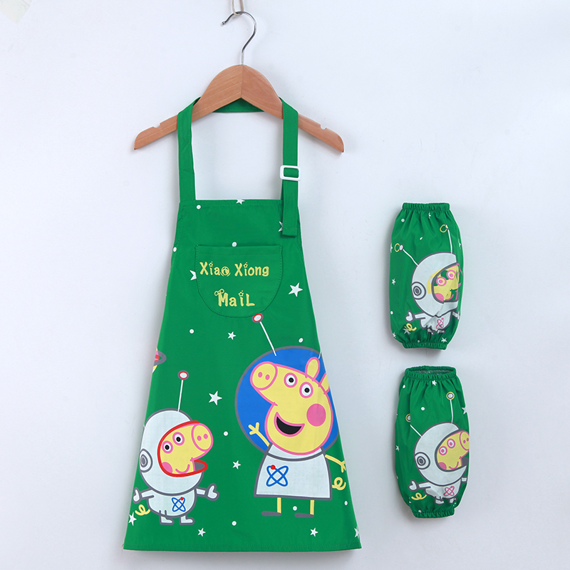 儿童罩衣防水围裙男女孩小学生画画衣服幼儿园宝宝绘画衣反穿罩衣
