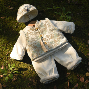 周岁礼服男宝宝唐装一岁过年衣服套装婴儿中式抓周服男童冬季汉服