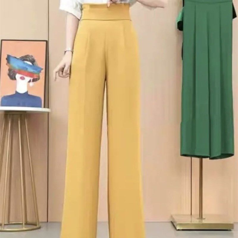 高级感垂感高腰阔腿裤女夏季新款宽松显瘦直筒西装裤薄款休闲长裤