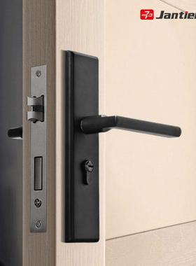 黑色静音不锈钢门锁室内门把手家用通用型卧室房门房间木门执手具