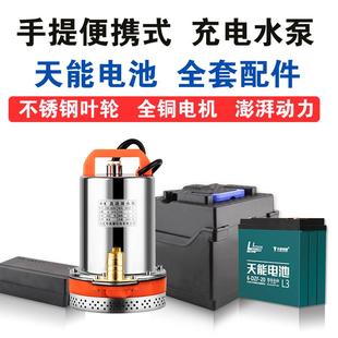 户外浇菜水泵12v24v小型家用农用电瓶充电式 充电水泵便携式 抽水泵