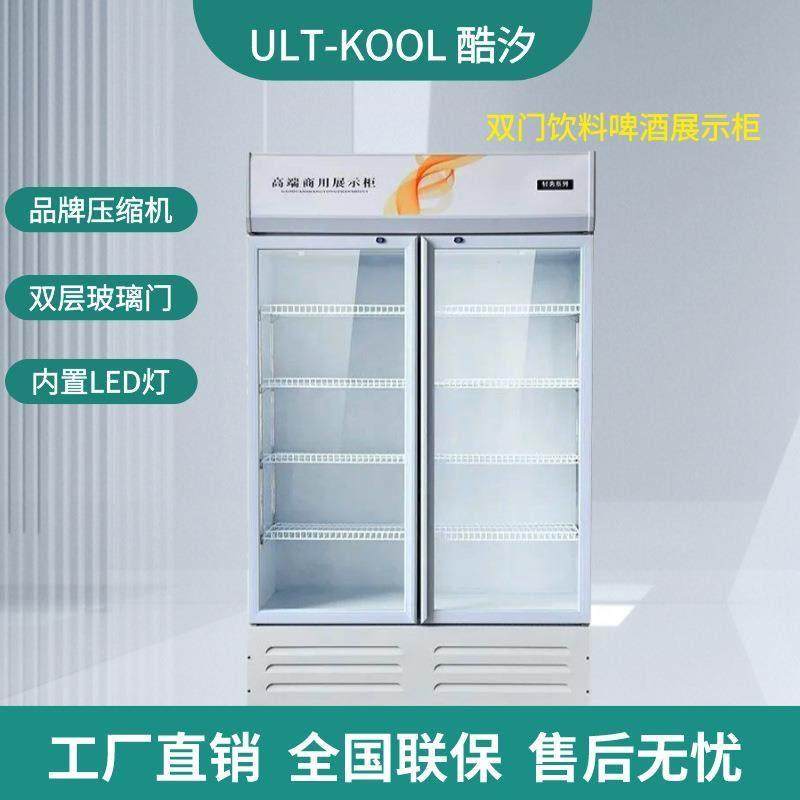 双门啤酒柜饮料柜酒水展示柜冷藏网红酒吧冰柜商用玻璃门冷柜可定