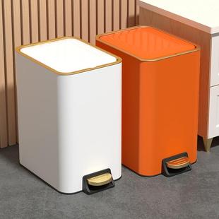 轻奢垃圾桶不锈钢家用带盖客厅卧室厨房大号高颜值脚踩