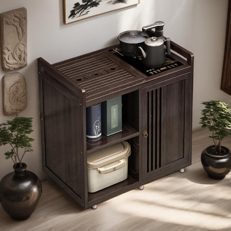 可移动边几客厅2024新款小茶桌多功能茶车烧水壶一体茶水柜小推车