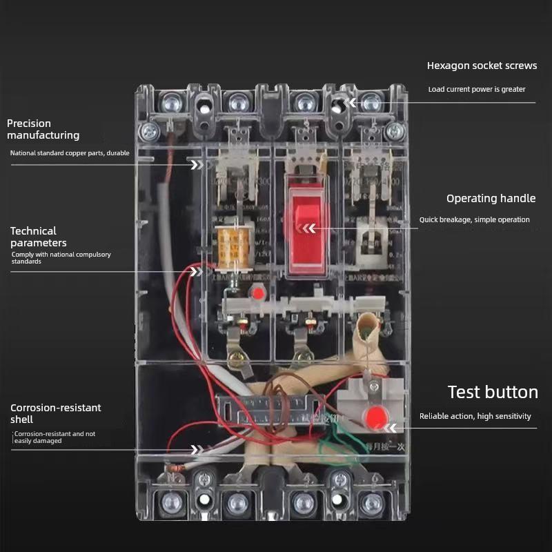 上海人民抗干扰漏电断路器Dz20Le-160A250A 400 630A漏电保护器4P