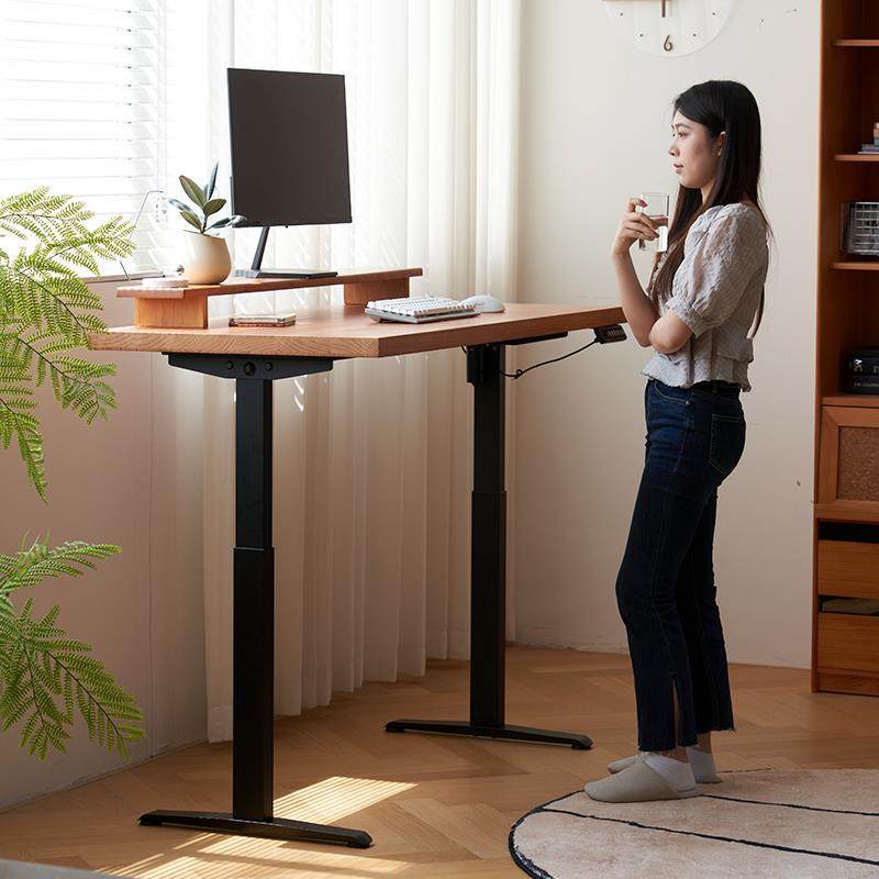 实木电动升降桌智能电脑桌学习桌书桌台式家用办公桌可升降电竞桌