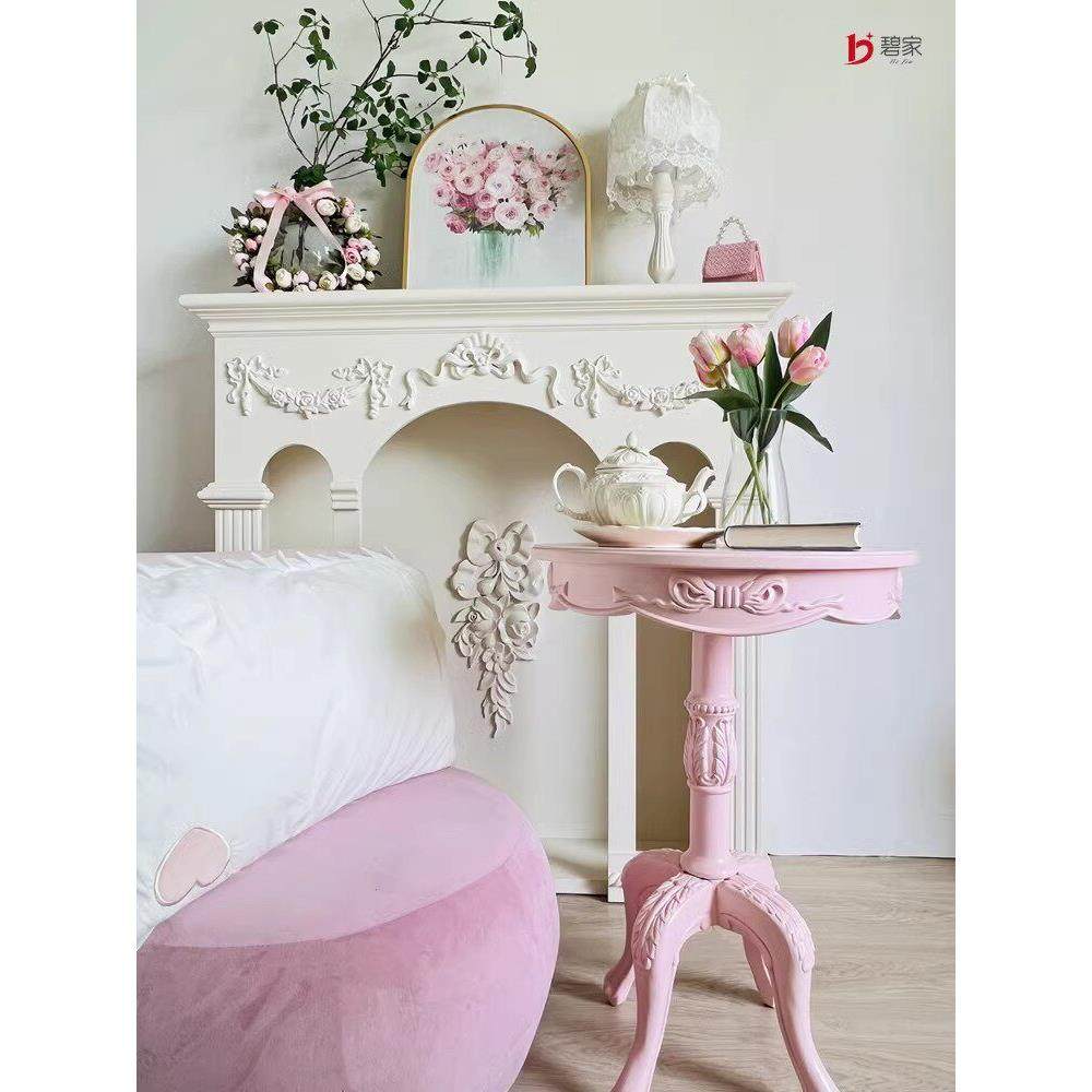法式罗马印象雕花壁炉装饰柜玄关桌复古壁炉架置物架婚礼摄影道具